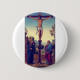 The Crucifixion with the Virgin by Pietro Perugino Button
