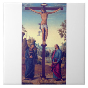 The Crucifixion with the Virgin by Pietro Perugino Ceramic Tile