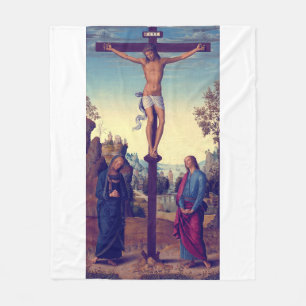 The Crucifixion with the Virgin by Pietro Perugino Fleece Blanket