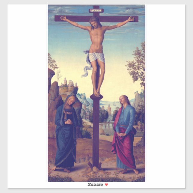 The Crucifixion with the Virgin by Pietro Perugino Sticker (Sheet)