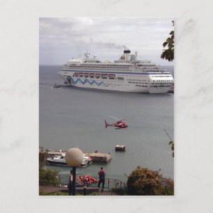 The cruise ship AIDAblu in the harbor of Funchal,  Postcard