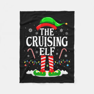 The Cruising Elf Xmas Funny Matching Family Cruise Fleece Blanket