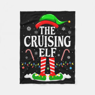 The Cruising Elf Xmas Funny Matching Family Cruise Fleece Blanket