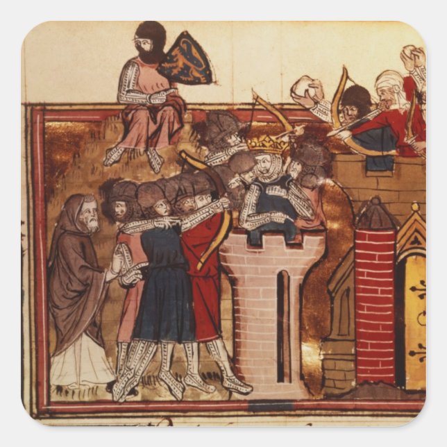 The Crusader assault on Jerusalem Square Sticker (Front)