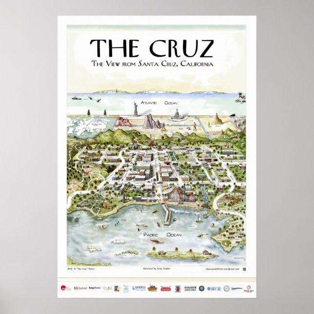 "The Cruz" The View from Santa Cruz, CA Poster (Front)