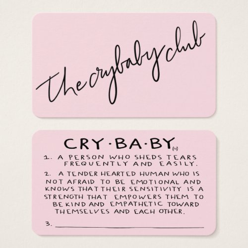 The Crybaby Club Membership Cards
