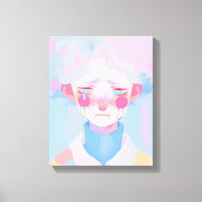 The Crying Clown Canvas Print (Front)