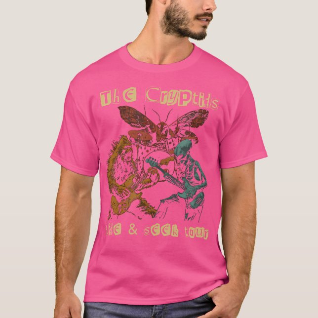 The Cryptids Hide  Seek Tour Cryptidbigfoot Mothma T-Shirt (Front)