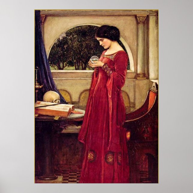"The Crystal Ball" by John William Waterhouse Poster (Front)