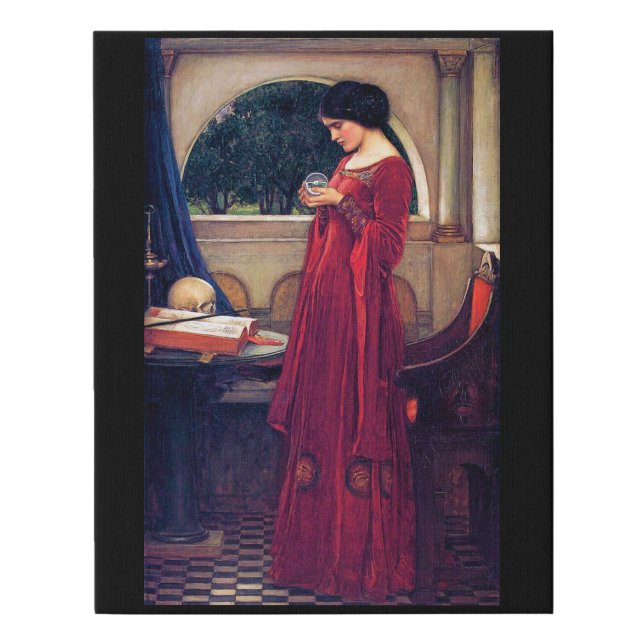 The Crystal Ball, John William Waterhouse Faux Canvas Print (Front)
