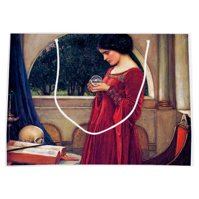 The Crystal Ball, John William Waterhouse Large Gift Bag (Front)