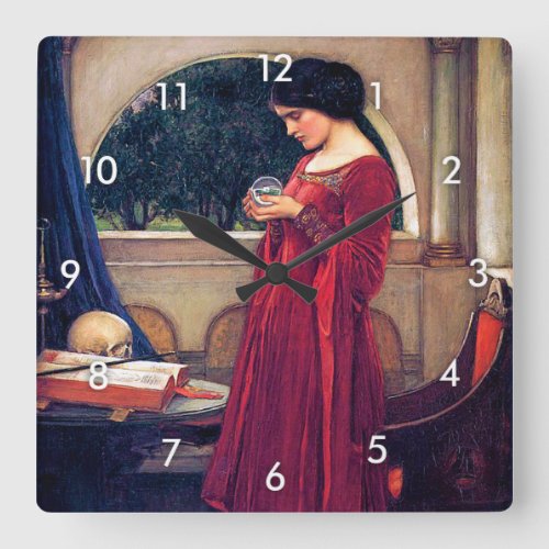 The Crystal Ball John William Waterhouse Square Wall Clock