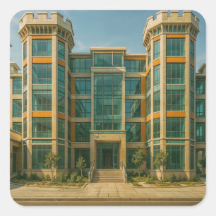 The Crystal Citadel Castle Square Sticker