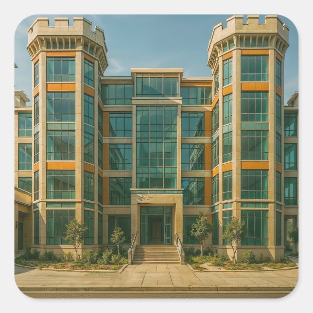 The Crystal Citadel Castle Square Sticker (Front)