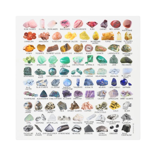 The Crystal Collection Rainbow Rock Metal Wall Art (Front)