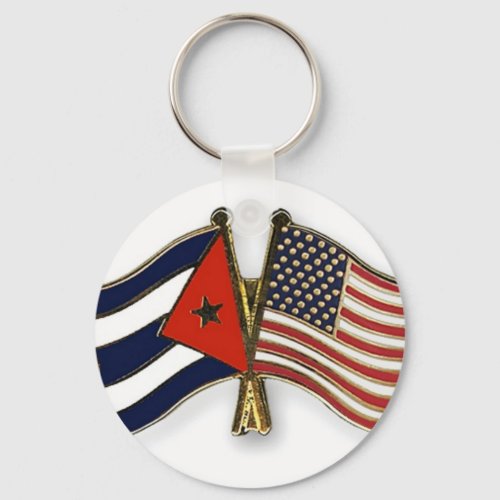 The Cuban Flag and the American Flag Keychain