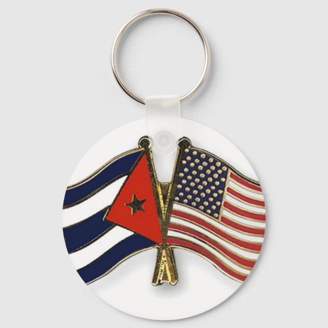 The Cuban Flag and the American Flag Keychain (Front)