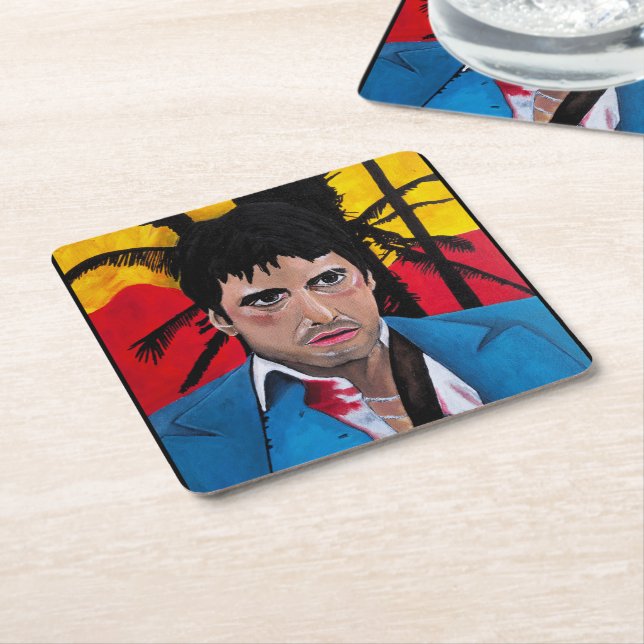 The Cuban Painting by Alfred Fox Square Paper Coaster (Angled)