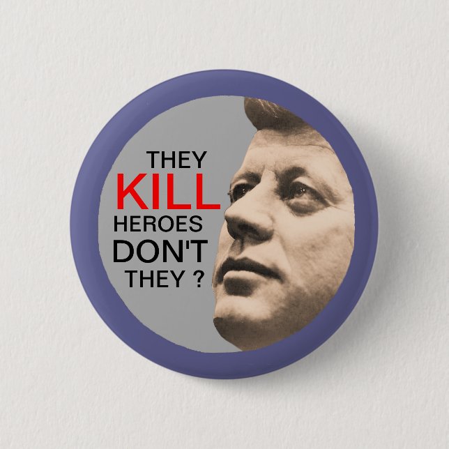 The Cult of JFK Pinback Button (Front)