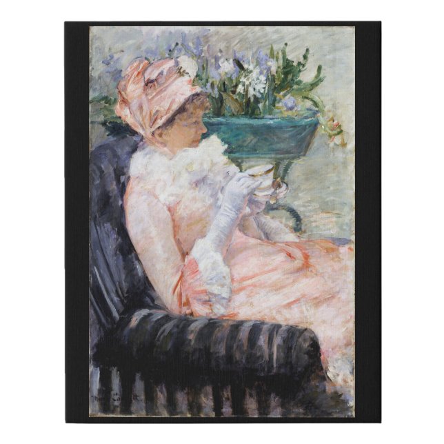 The Cup of Tea, Mary Cassatt Faux Canvas Print (Front)