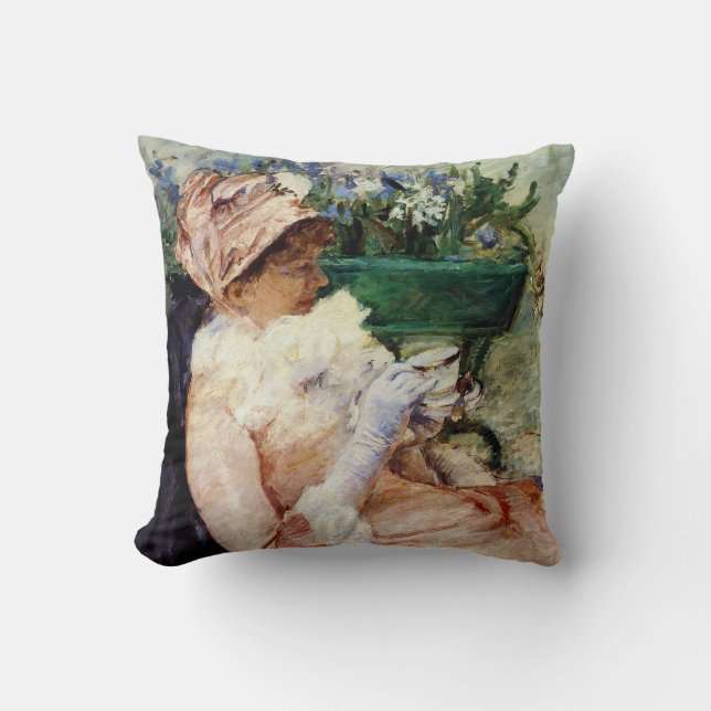 The Cup of Tea Throw Pillow (Front)