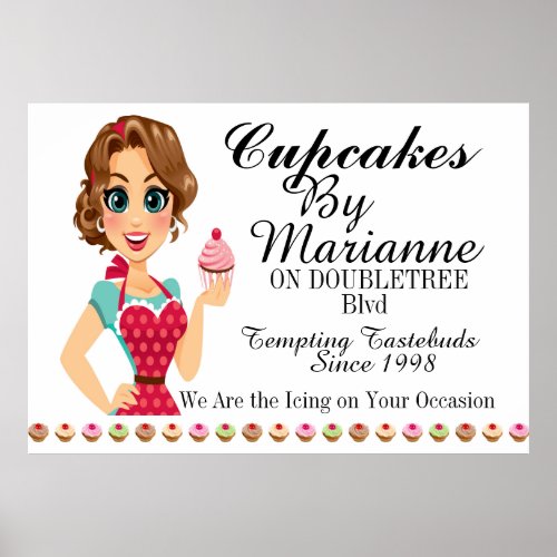 The Cupcake Lady Bakery Catering Business Poster