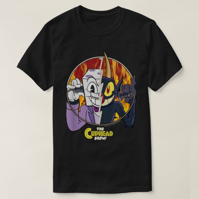 The Cuphead Show King Dice And The Devil Split Pos T-Shirt (Design Front)