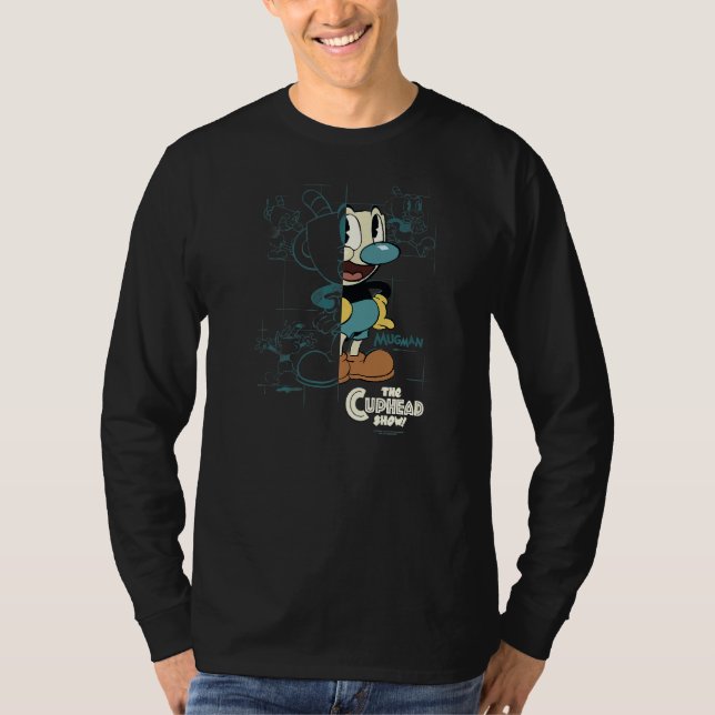 The Cuphead Show Mugman Schematic Sketch   T-Shirt (Front)