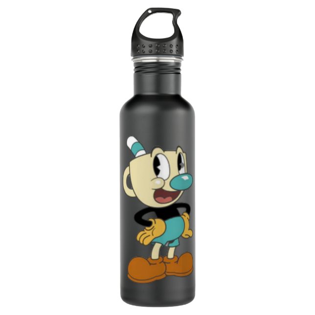 The Cuphead Show Text Logo  Stainless Steel Water Bottle (Front)