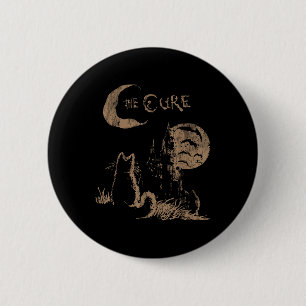 The Cure Vintage Cat Moon Funny The Cure Cat Lover Button
