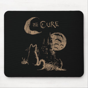 The Cure Vintage Cat Moon Funny The Cure Cat Lover Mouse Pad