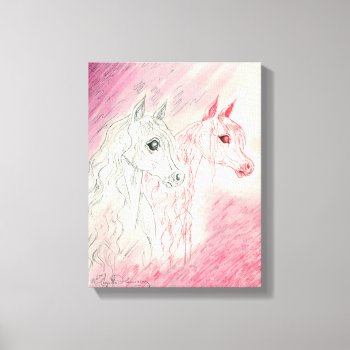 The Curious Arabian Horses Canvas Print by ArtsyKidsy at Zazzle