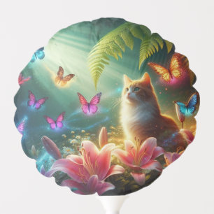 The Curious Cat & Her Butterflies Balloon