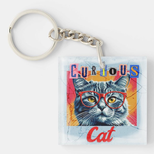 The Curious Cat Keychain (Front)
