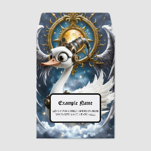 The Curious Clockwork Swan. Envelope Mailers