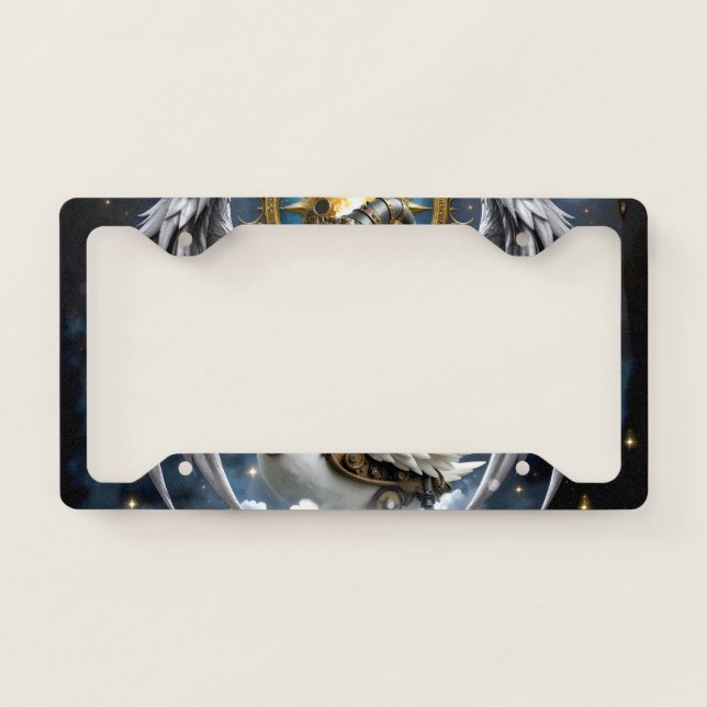 The Curious Clockwork Swan. License Plate Frame (Front)
