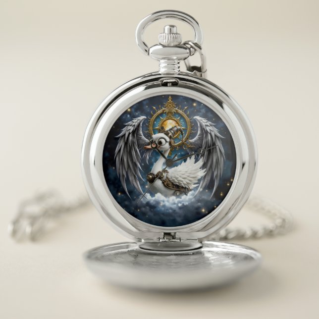 The Curious Clockwork Swan. Pocket Watch (Inside)