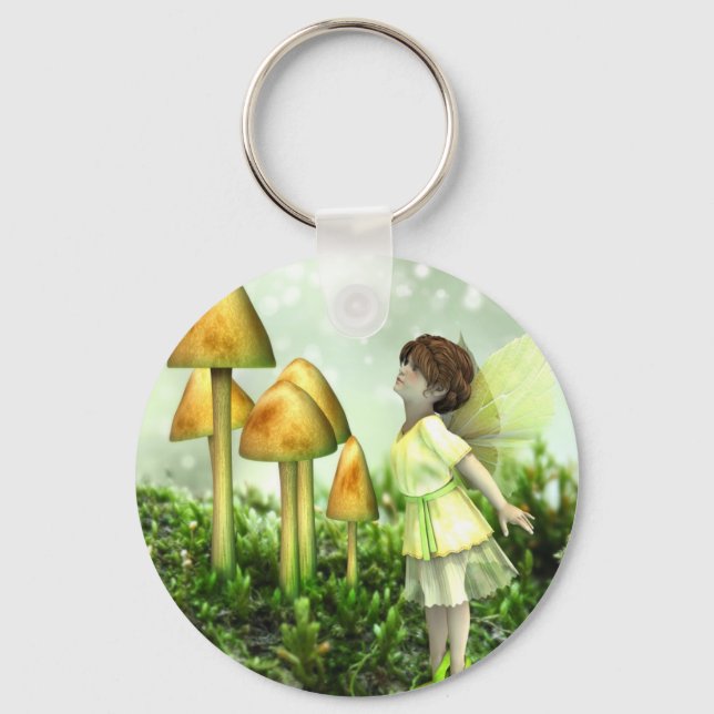 The Curious Fairy - Fairy and Toadstools Keychain (Front)