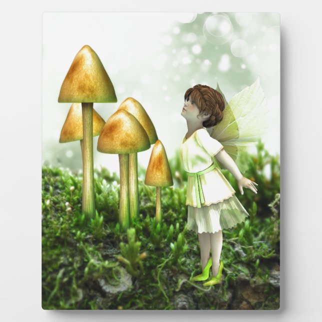 The Curious Fairy - Fairy and Toadstools Plaque (Front)