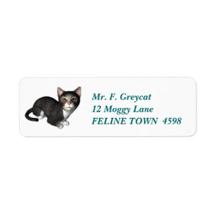 The Curious Gray Kitten Label