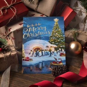 The curious penguins postcard