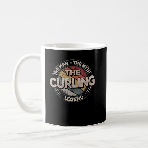 The Curling Legend Retro Curling Men s Curling  Coffee Mug