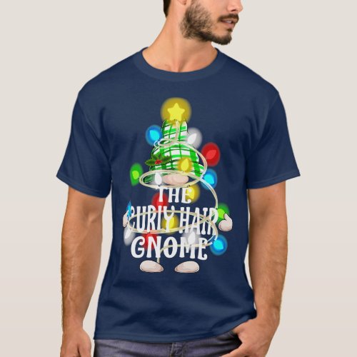 The Curly Hair Gnome Christmas Matching Family Shi T_Shirt