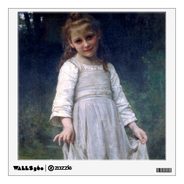 The Curtsey, Bouguereau Wall Decal (Front)