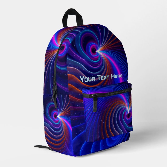 The Curvature of Space Printed Backpack (Back Corner Left)