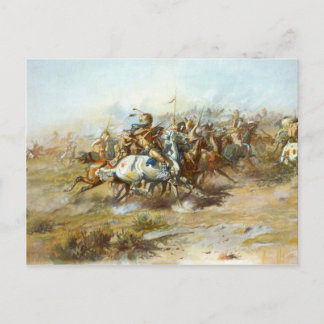 The Custer Fight by Charles Marion Russell Postcard