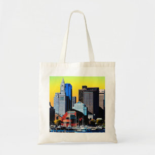 The Custom House Boston USA Poster Card Tote Bag