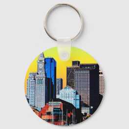The Custom House Boston USA Poster Keychain