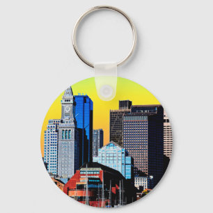 The Custom House Boston USA Poster Keychain