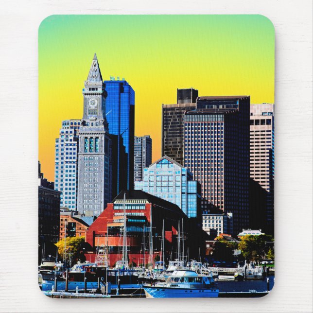 The Custom House Boston USA Poster Mouse Pad (Front)